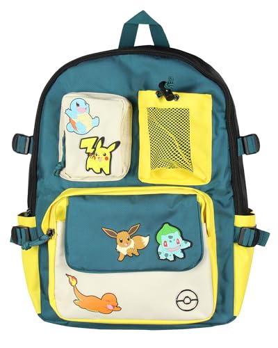 Bioworld Pokemon 16" Backpack Pikachu Eevee Charmander Squirtle Bulbasaur Utility Travel Laptop Multipurpose Backpack2