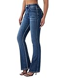 roswear Women's Trendy Stretchy Flare Jeans Mid Rise Bootcut Curvy Denim Pants Pale Blue Small