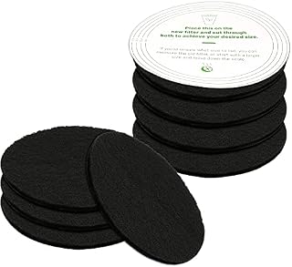 Compost Bin Filters Extra Thick Round Food Waste Caddy Odour Filter Refill Activated Charcoal Filters Universal Size Fits ALL Compost Bins up to 17cm (Pack of 8)