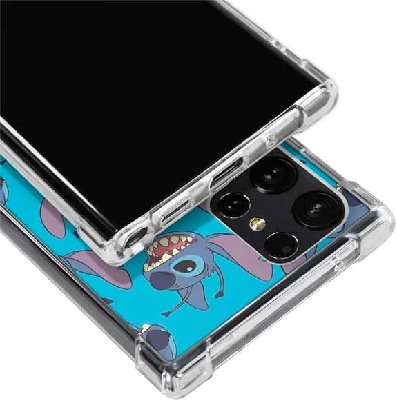Skinit Clear Phone Case Compatible with Galaxy S24 Ultra - Officially Licensed Disney Lilo and Stitch Face Expression Pattern Design