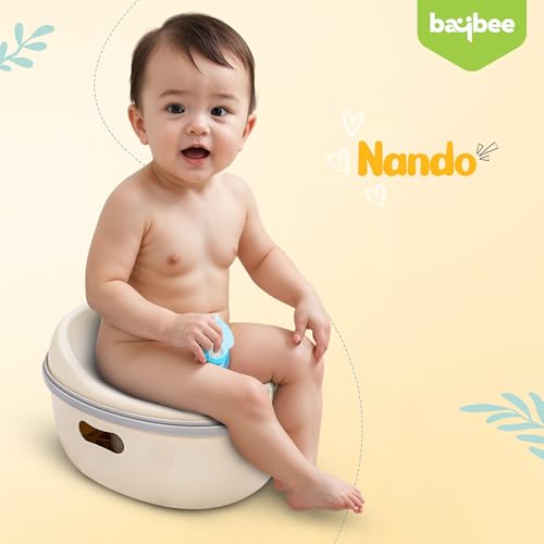 Image of Baybee 3 IN 1 Baby Potty Seat for Kids with Step Stool | Portable Potty Training Seat with Removable Tray & Non Skid Base | Baby Western Toilet Seat | Baby Toilet Chair for Kids 1 to 5 Years (Beige)