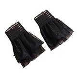 Golden Apple Stretch Shirt Lace Floral Layered Cuff Fake False Sleeves Wrist Cuffs for Women Girls (Black2)