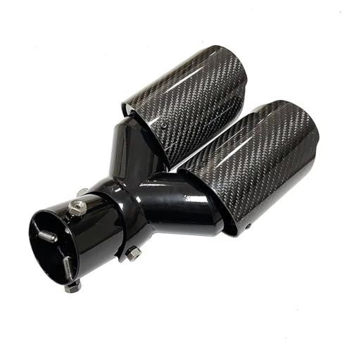 Tubo de escape de fibra de carbono ajustable con doble salida en Y para coches
