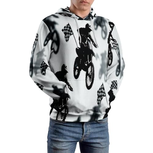 Sweat à capuche homme de course 3D imprimé graphique blanc de mode
