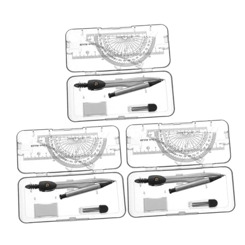 SOPOTUTU コンパスセット 小型定規 分度器 描画ツール 3箱セット 高校向け幾何学用具 多目的使用 学校 プロ向け