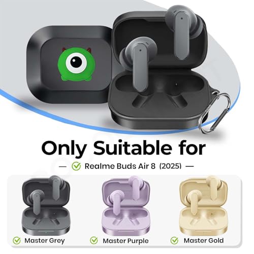 Image of Cocoonkart Soft Silicone Case Cover Compatible for Realme Buds Air 8 (MrQ)