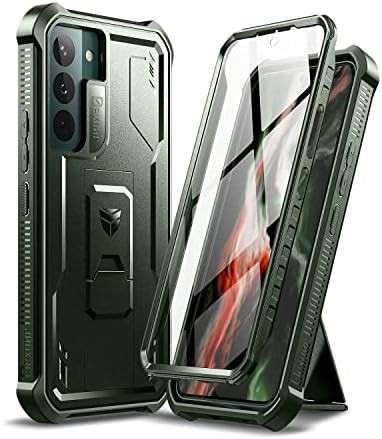 Dexnor Compatible with Samsung Galaxy S22 5G Case with Built-in Screen Protector Military-Grade 360 Full Body Shockproof Bumper Protection Cover with Stand - Black
