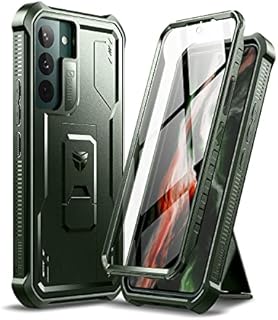 Dexnor Compatible with Samsung Galaxy S22 5G Case with Built-in Screen Protector Military-Grade 360 Full Body Shockproof Bumper Protection Cover with Stand - Black