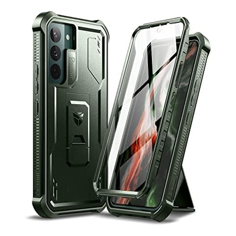 Dexnor Compatible with Samsung Galaxy S22 Plus 5G Case with Built-in Screen Protector Military-Grade 360 Full Body Shockproof Bumper Protection Cover with Stand - Military Green Cover