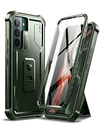 Dexnor for Samsung Galaxy S22 Plus Case, [Built in Screen Protector and Kickstand] Heavy Duty Military Grade Protection Shockproof Protective Cover for Samsung Galaxy S22 Plus 5G,Black
