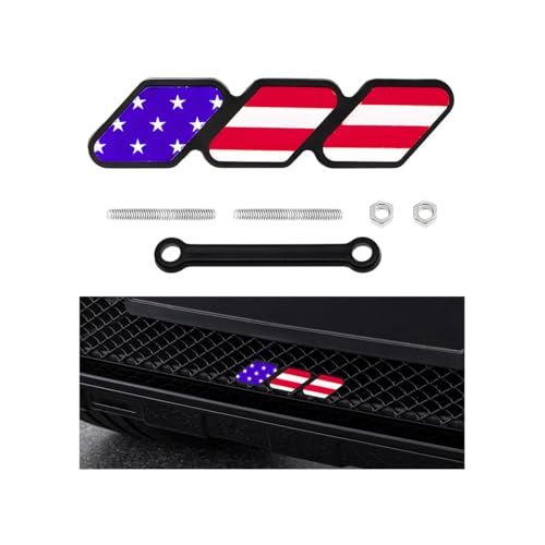 MTRPS Tri-Color Grille Badge Emblem, Classic Front Grille Decoration Retro Car Truck Label, 3-Color Stripe Decor Exterior Accessories for 4Runner Highlande (F)