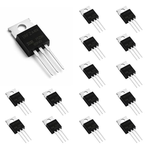 15pcs Transistors MOSFET IRFZ44N 49A 55V N-Canal TO-220, Transistor de Efecto de Campo de Potencia, Bloque Rectificador para Electrónica, Compatible IRLZ44N y Módulo Rectificador