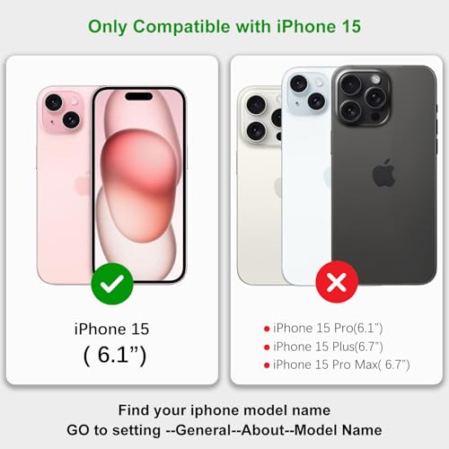 Image of for iPhone 15 Case Wallet with Card Holder,for iPhone 15 Wallet Case for Women Men,PU Leather Shockproof Magnetic Buckle Stand Flip Phone Case-Rose Gold