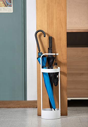 JackCubeDesign Steel Umbrella Stand Entryway Space Saving Umbrella Holder Organizer for Front Door(White)