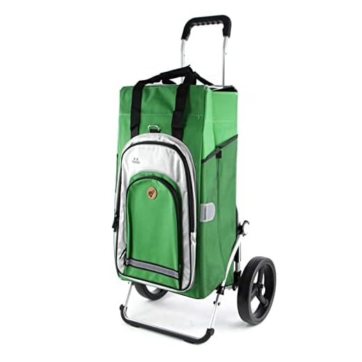 Andersen Shopper Royal aluminium vikbar med hjul Ø 25 cm och 62 liters ficka Hydro 2.0 med kylfack grön