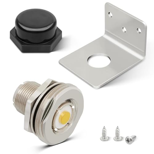 Anina NMO to PL259 Connector with L Shape Antenna Bracket and Cover for VHF UHF Ham Mobile Radio Antenna 5/8 Inch Mounting Hole