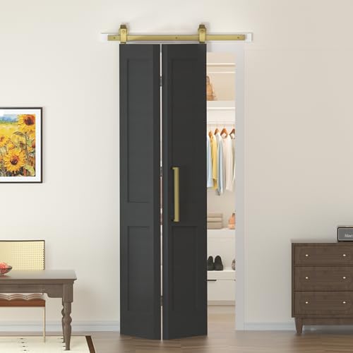 JUBEST 36 in. x 84 in. Bi-fold Barn Door