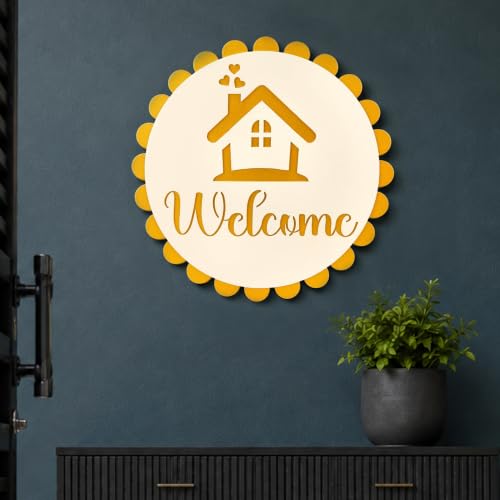 Image of Sehaz Artworks Welcome Home Wall Decor Items for Living Room 28x28 CM