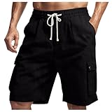 [Gonweil] カーゴパンツ メンズ ハーフパンツ ミリタリー 半ズボン ショートパンツ 大きいサイズ ゆったり 夏 ワークショーツ 速乾 ワークパンツ ゴルフウェア 短パン 登山 スポーツ アウトドア 5分丈 トレッキング 作業着 通気 ウエストゴム