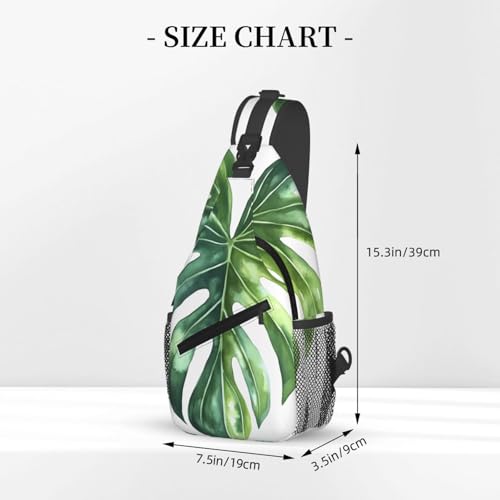 Monstera Leaf Multi Functional Adjustable Single Shoulder Crossbody Bag,Casual Chest Bag, Suitable For Daily Travel,Unisex3