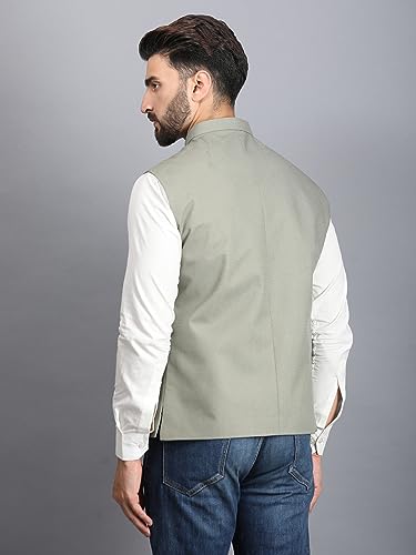 Image of Ethluxis Men's Designer Solid Nehru Jacket /Waist Coat /Bandhgala