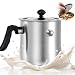 1.5L Milchtopf mit Deckel, Doppelwandiger Milchtopf Induktion, Simmertopf mit Pfeife, Doppelwandig Simmertopf Puddingtopf, Milchtöpfe Klein, Edelstahl Wasserbad Topf Schmelztopf, für Gas Elektro