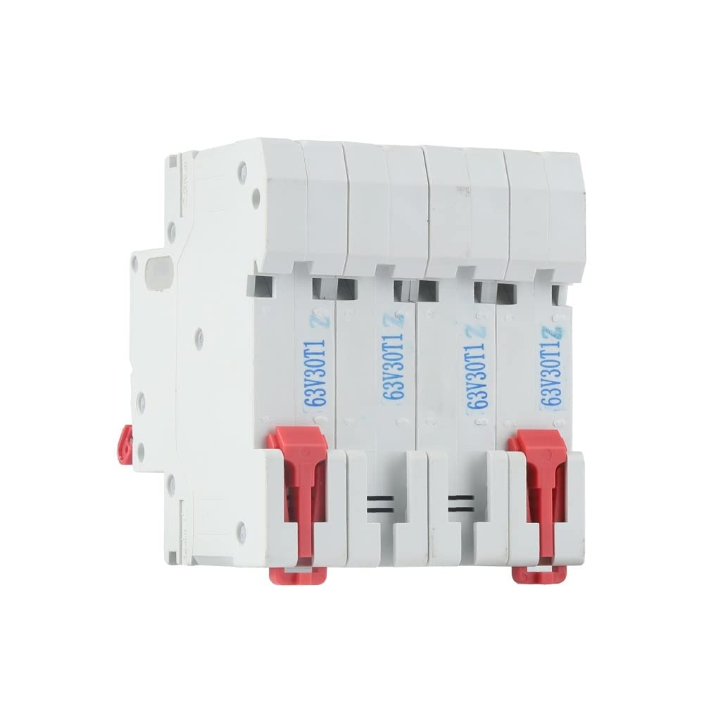 Przełącznik różnicowy, przełącznik magnetoter 4P DC używany do systemu fotowoltaicznego Ochrona bezpieczeństwa 6 kA DC 1000 V (rozmiar: 4, kolor: 50A)