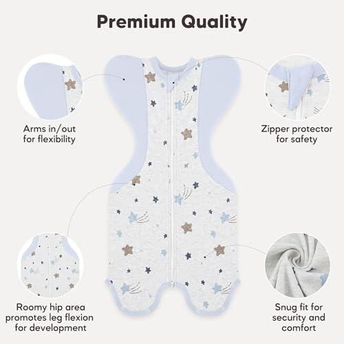 Image of Susurration Baby Sleep Sack, Self-Soothing Swaddle for Newborns, Improves Sleep, Snug Fit Helps Calm Startle Reflex, Newborn Essentials for Baby, 2 Pack, 1-3 Months, 8-13 lb