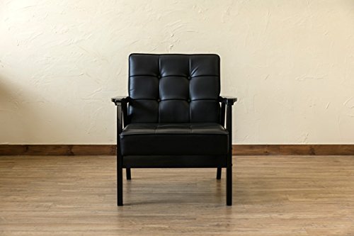 Amazon｜AX-P64BK （3.8）レトロソファー PVC 1人掛け ブラック【代引