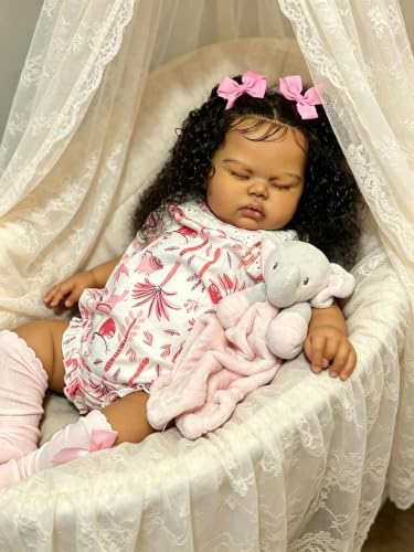 Muñeca Reborn Bebé Biracial Negra 19 Pulgadas miniatura 1