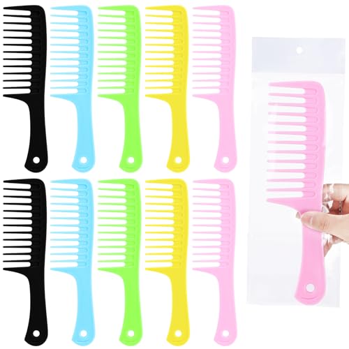 Vesici 100 Pcs Wide Tooth Comb Bulk for Women Colorful