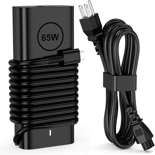 65W Dell Laptop Charger USB C, Computer Power Cord for Laptops, Replacement Dell Chromebook Charger 3100 3110 3400, Latitude 5420 5520 7420 5400 5300 5500, XPS 13 Adapter, 9Ft Type C USBC Supply