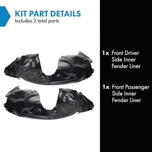 Image of TRQ Front Inner Fender Liner Set Compatible with 2017-2019 Ford Fusion FO1248179 FO1249179