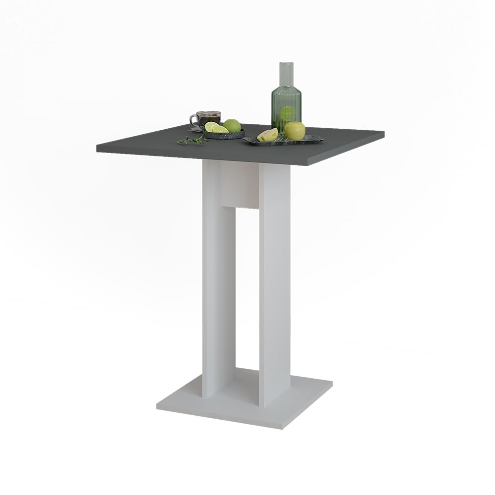 Vicco Mesa de Comedor Repose, Blanco/Antracita, 65 x 65 cm