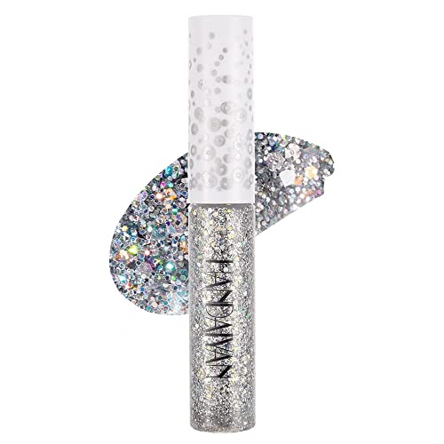 Quxunzzz Liquid Glitter Eyeshadow,Liquid Glitter Eyeliner Metallic Glitter Shimmer Eye Looks Waterproof Long Lasting Quick-Drying Sparkling Eye Shadow Makeup euphoria makeup 02