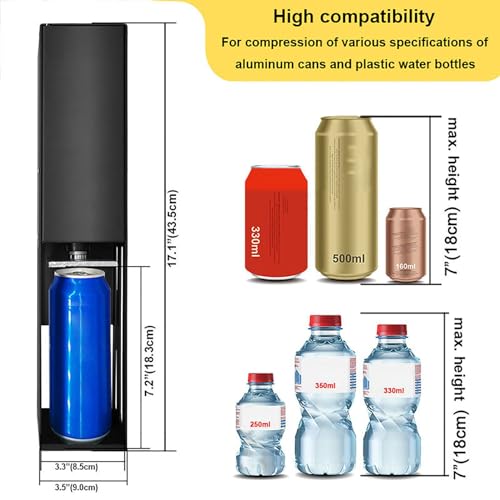 Trituradora de latas, herramienta de reciclaje eficiente para latas y botellas de plástico, diseño que ahorra espacio para un fácil almacenamiento