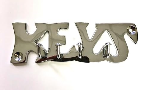 Sign Here Key Rack Holder 4 Hook Chrome, Bronze, Brass, Shiny Nickel + Screws (Chrome)