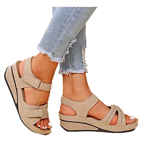 Orthopädische Schuhe Damen zur Unterstützung des Fußgewölbes weiche orthopädische Sandalen aus PU-Leder rutschfeste Elegante Sandalen Cover