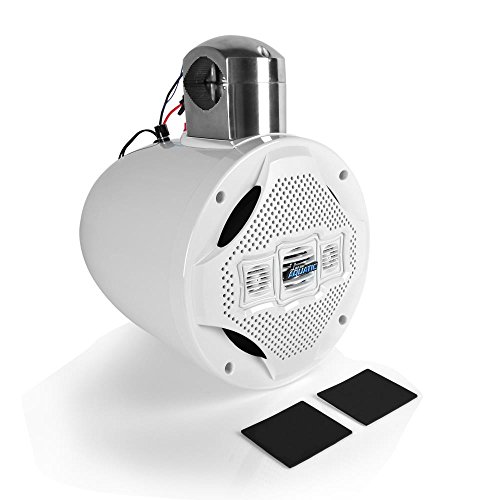 Bluetooth Marine Wakeboard Tower Speaker - 8 Inch 1200 Watt Four Way Audio Water Resistant Boat Sound System In A Heavy Duty Abs Enclosure - Lanzar Aqawbs8Wt (White) #TOP3