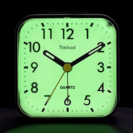 Tinload Small Battery Operated Analog Travel Alarm Clock Silent Non Ticking,Gentle Wake, Ascending photo Tinload Small Battery Operated Analog Travel Alarm Clock Silent Non Ticking,Gentle Wake, Ascending