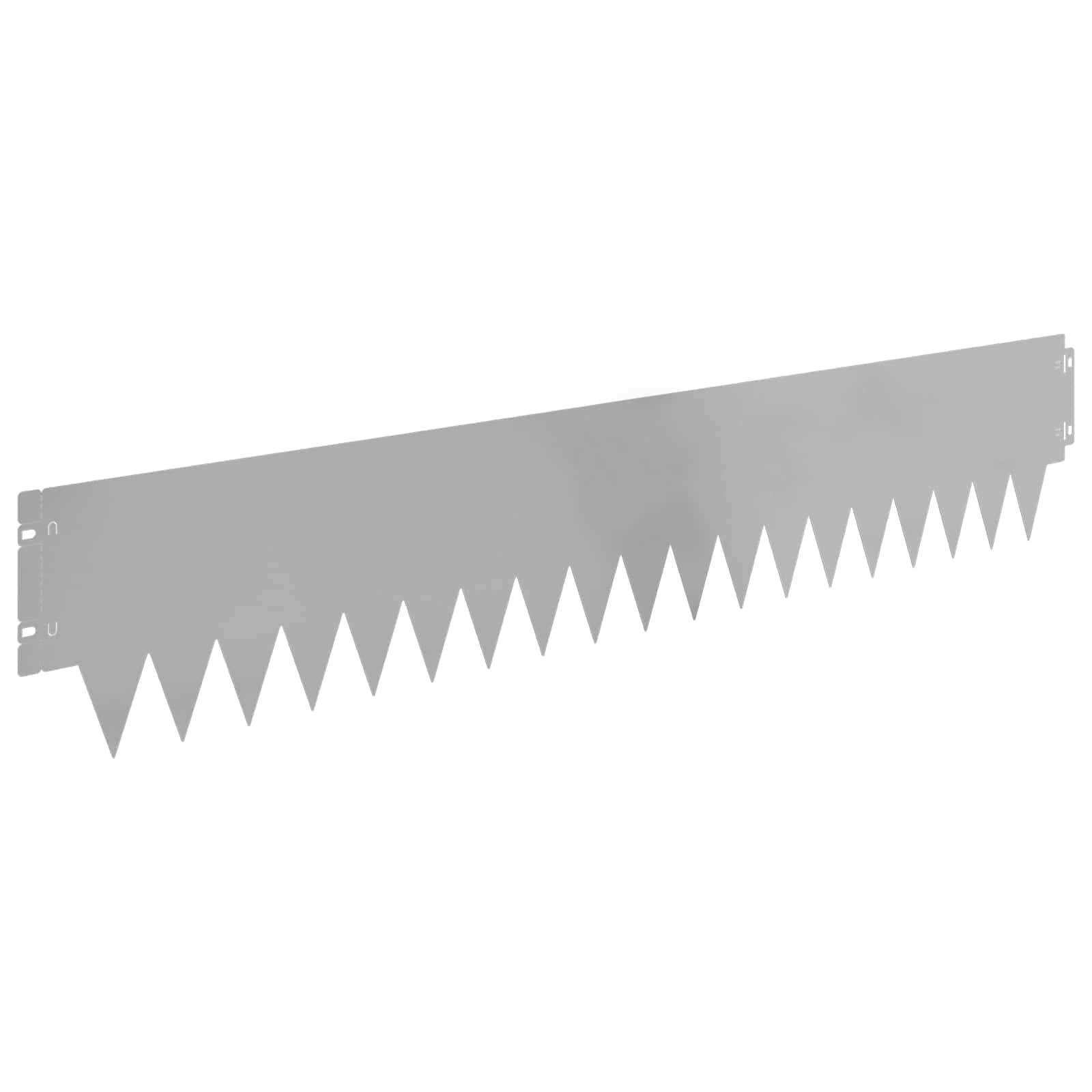 Krawędzie trawnikowe z malowanego proszkowo metalu, srebrne, 103 x 20 cm, zestaw 20 sztuk do rabatek ogrodowych, krawędzi ścieżki, tarasu, do czystego odgrodzenia i porządku krawędzi koszenia