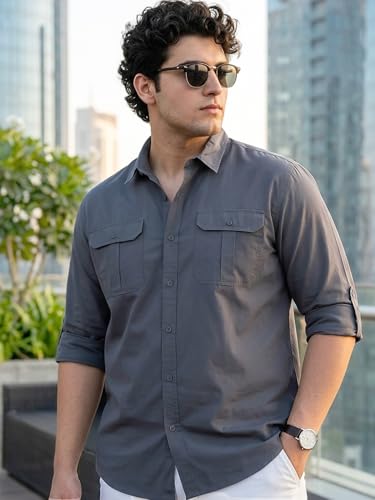 Image of Urbano Plus Men's Cotton Full Sleeve Regular Fit Casual Solid Shirt