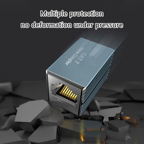 Image of Compactly Metal Shielded RJ45 LAN Coupling Ethernet Cable Connectors LAN Adapter Support 1Gbps /10Gbps Data Transmission