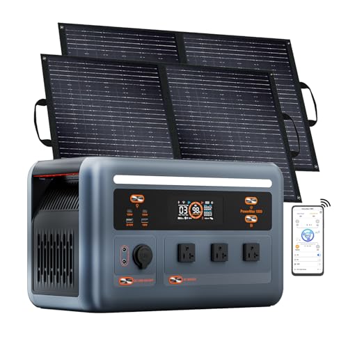 OSCAL 1800W Solar Generator with 2x100W Solar Panel PowerMax 1800SE,