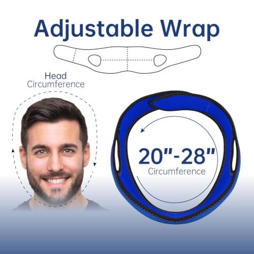 Image of Wisdom Teeth Ice Pack Head Wrap Jaw Face Ice Pack with 4 Gel Packs for Wisdom Teeth Removal Extraction Toothache Pain Relief Facial Face Oral Surgery TMJ Tonsillectomy Recovery (Royal Blue)
