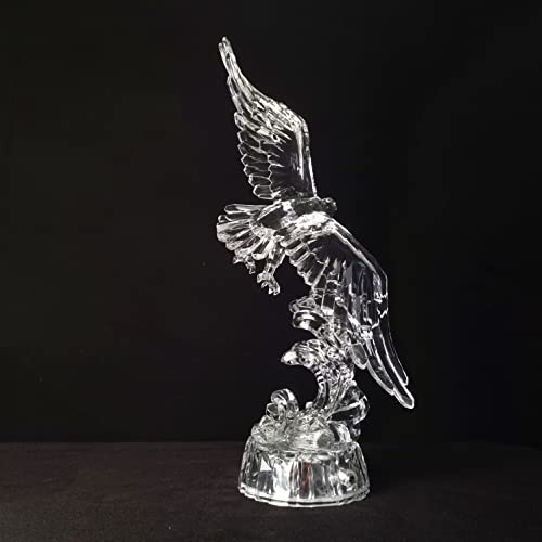 Beaulemna Eagle Statue Acrylic American Bald Eagle Figurine Glass Collection Ornament Statue Led Light Animal Collectible Table Decor Home Decor #TOP4