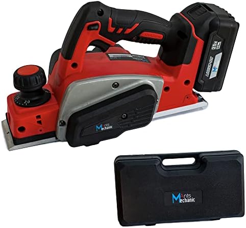 MechanicAnts 20V Lithium-Ion Brushless Cordless 3-1/4" Planer kit, 1 tool with 4000mAh battery pack and quick charger,Adjustable Planing Depth Power Planer for Woodworking Chamfer Home DIY