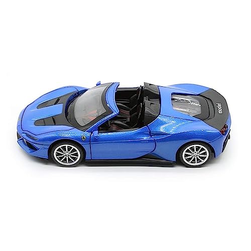 Image of 1:32 Diecast Ferrari J50 Alloy Metal Pull Back Die-Cast Car Scale Model Pullback with Sound Light Mini Auto Toy car for Kids Best Gifts Toys for Kids Boys(Blue)