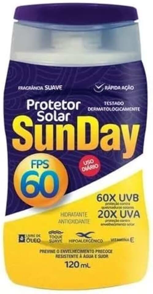 Protetores Solar Fator 60 Sunday Nutriex 120gr Alta Proteção (120)