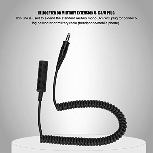 ASHATA Helicopter Military Headphone Extension Line Cable - Image 3